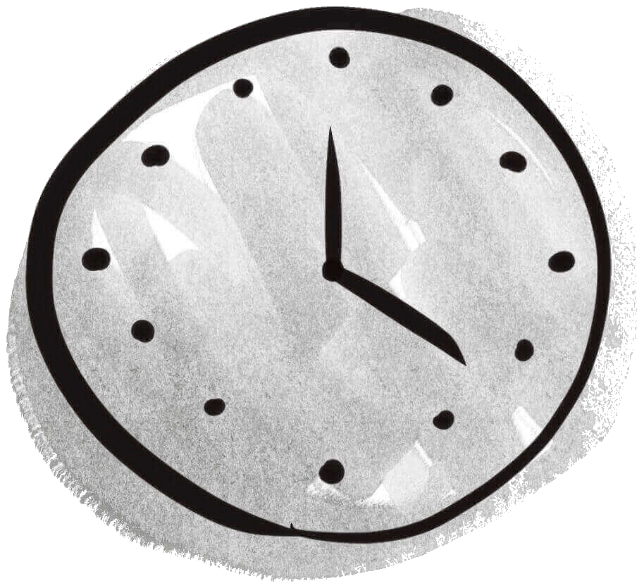 a wall clock, marking the passing of time